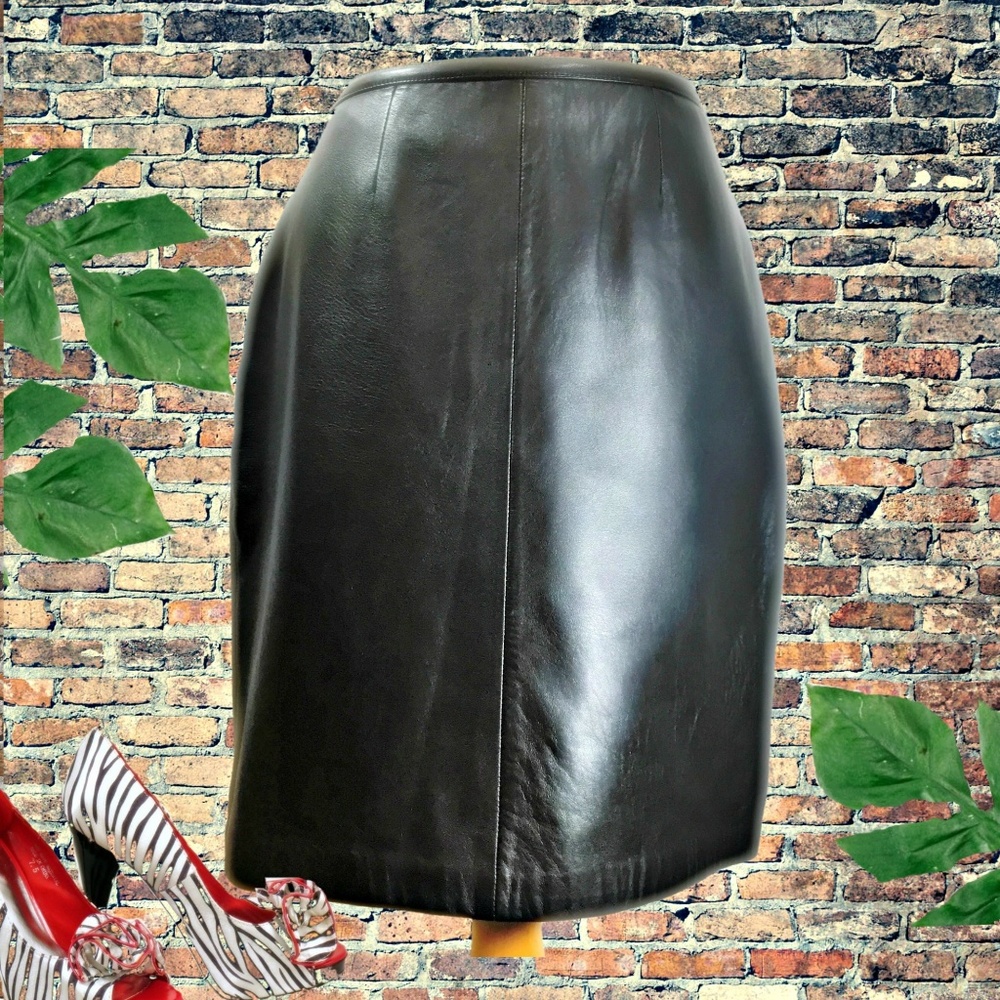 Mixit Black Faux Leather Midi Skirt